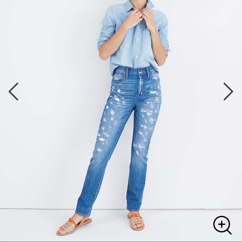 NEW • Madewell • High Rise Slim Boy Jeans Paint